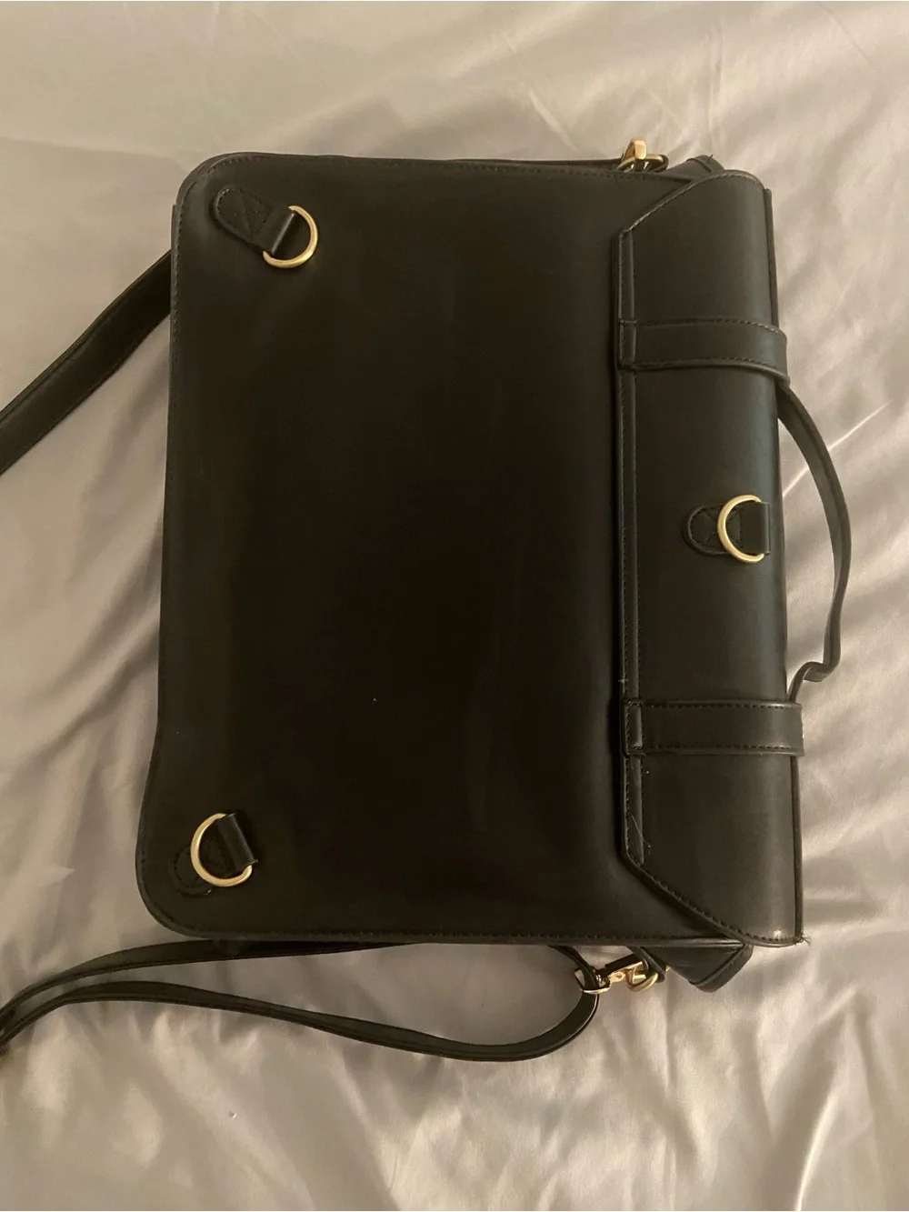Ecosusi Black Laser-Cut Satchel Crossbody Messenger Bag Purse